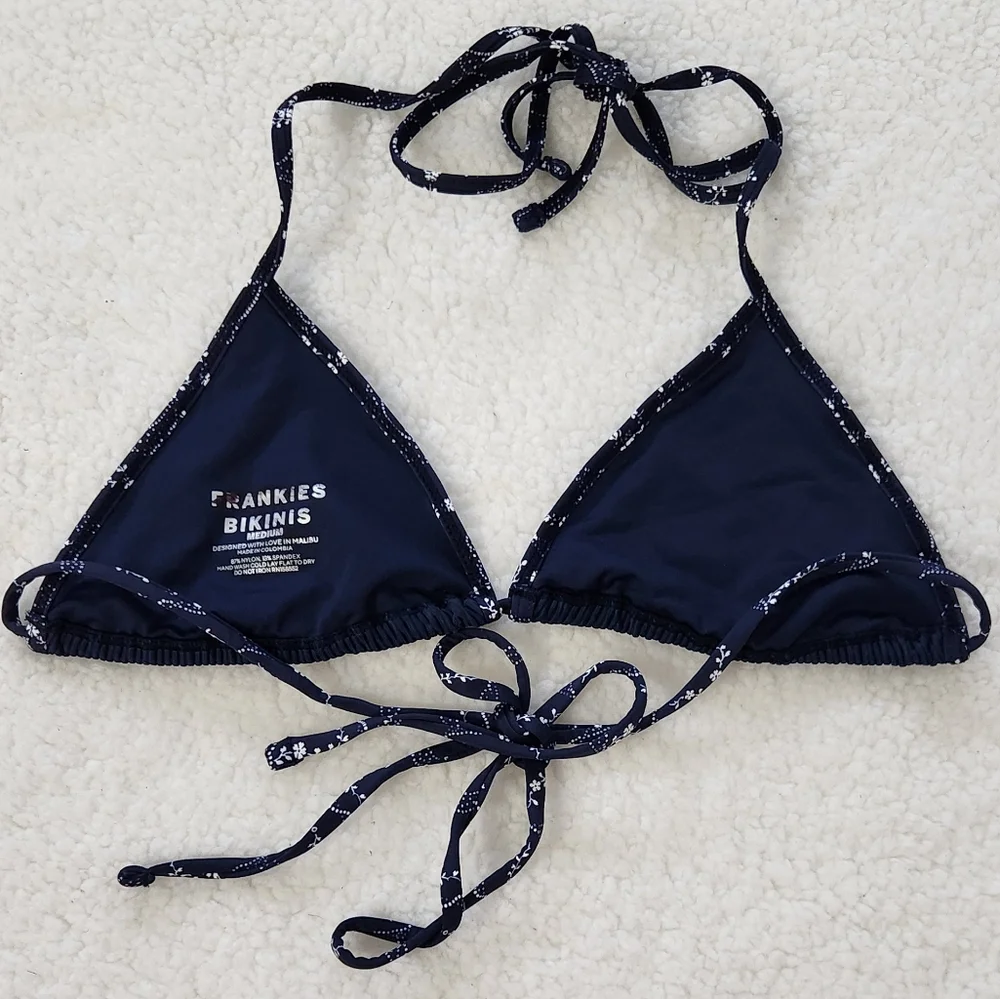 New!Frankie's Bikinis Tia Ribbed Triangle Bikini Top-Dixie‎
